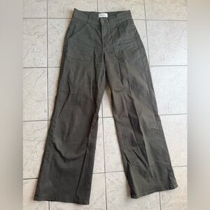 Frame Denim Military Green Wide-Leg Pants